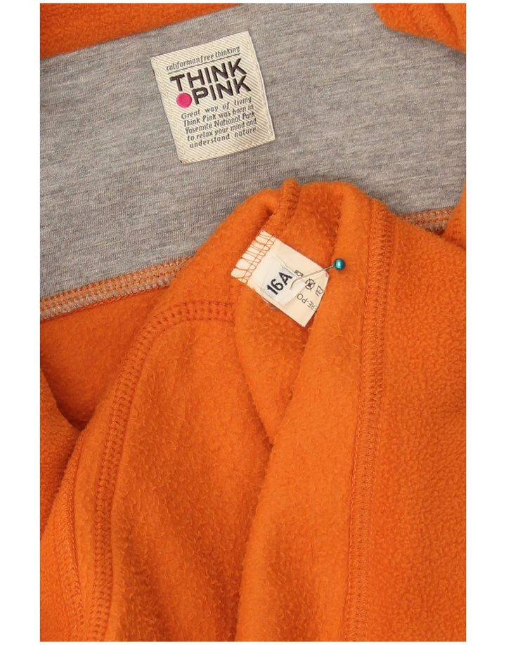 Think Pink Fleece-Weste für Mädchen, 15–16 Jahre, orangefarbenes Polyester