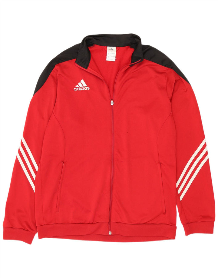 Adidas Herren-Trainingsanzug-Top-Jacke, großes rotes Polyester