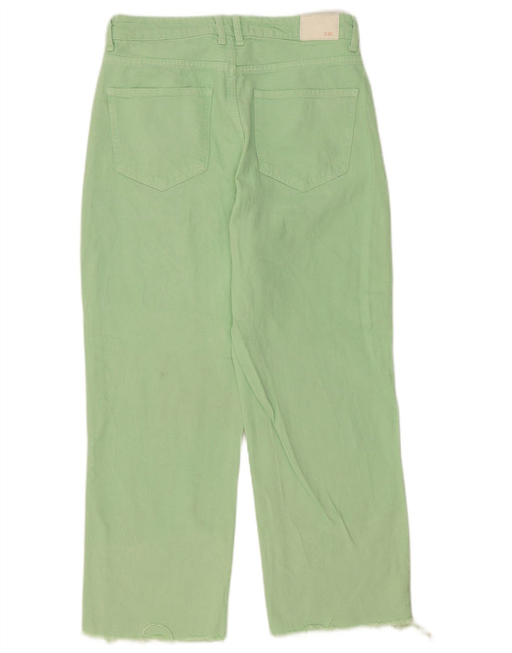 Zara Damen Straight Jeans EU 40 Medium W30 L26 Grüne Baumwolle
