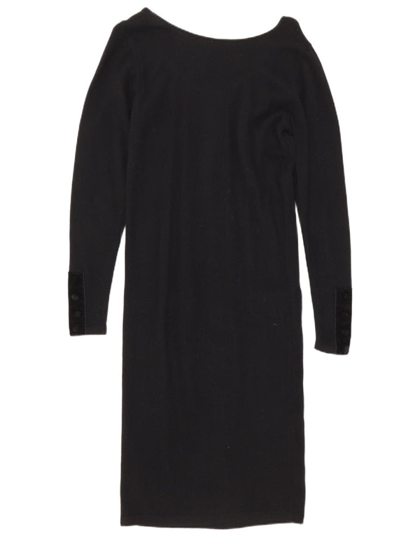 Poi By Krizia Damen Langarm-Pulloverkleid UK 10 Small Schwarz