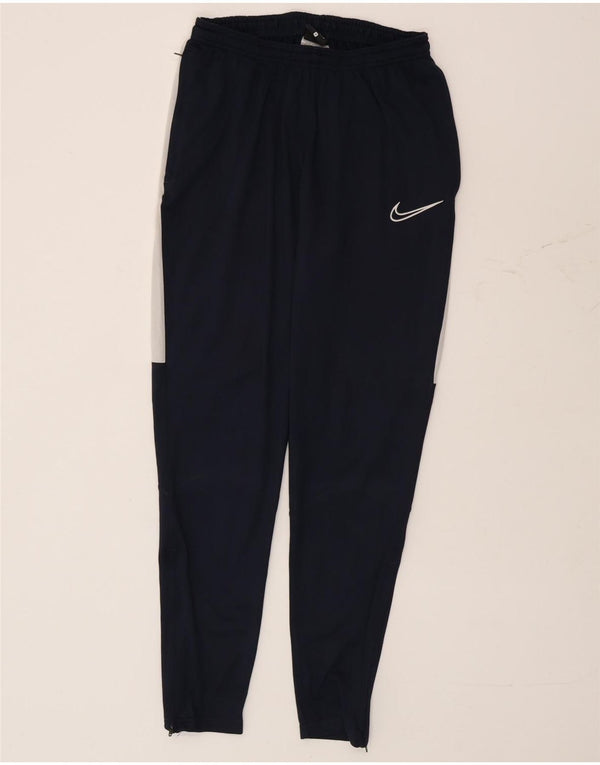 Nike Herren Dri Fit Trainingshose, Größe S, marineblaues Farbblock-Polyester