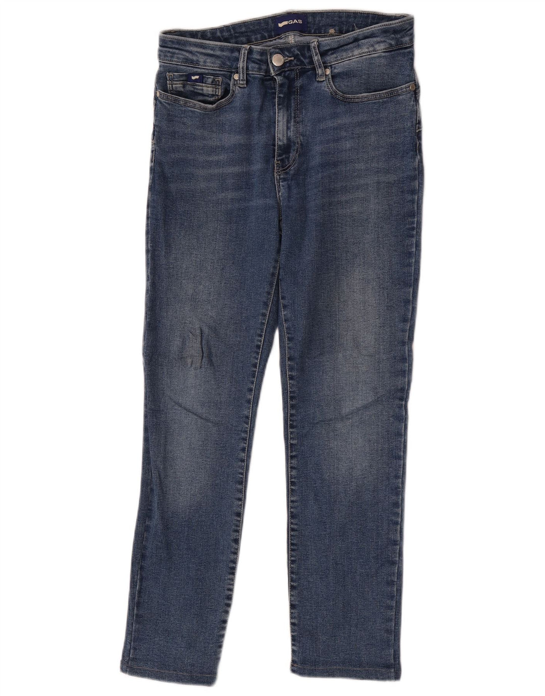 Gas Damen Slim Jeans W27 L26 Blaue Baumwolle