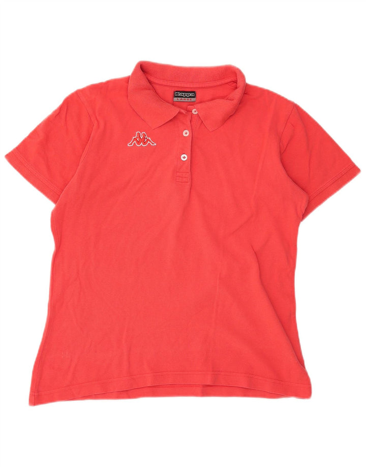 Kappa Damen Poloshirt UK 16 Große rote Baumwolle