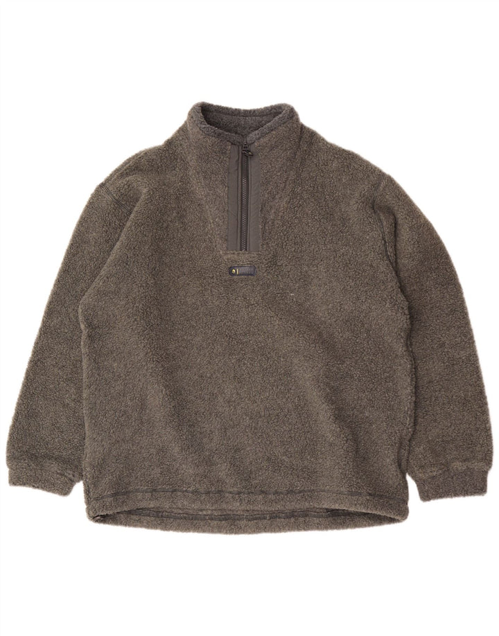 Invicta Herren-Fleecepullover mit Reißverschluss, XL, graues Polyester