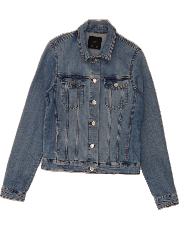ZARA Womens Denim Jacket UK 14 Large Blue Cotton Vintage Zara and Second-Hand Zara from Messina Hembry 