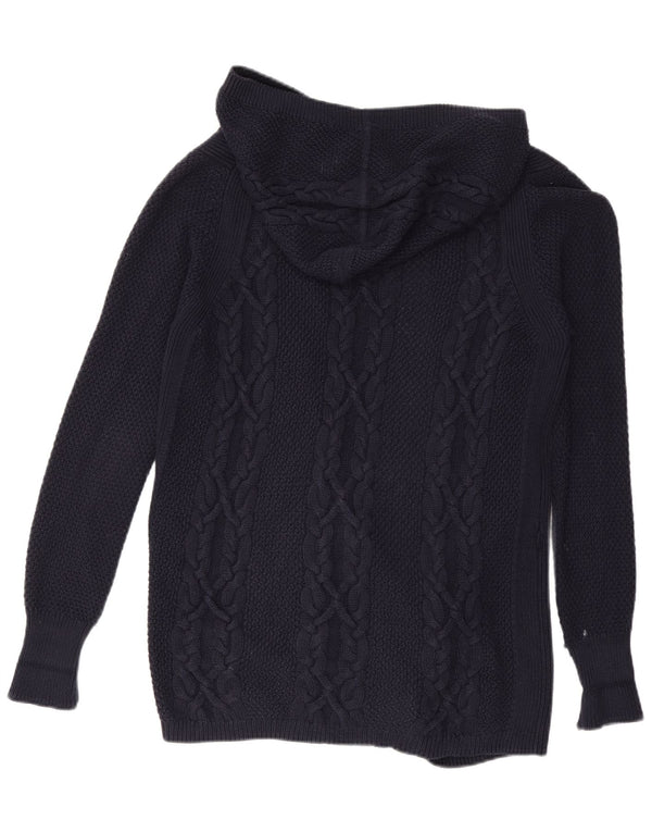 MASSIMO DUTTI Damen Longline Cardigan Pullover UK 10 Small Marineblau