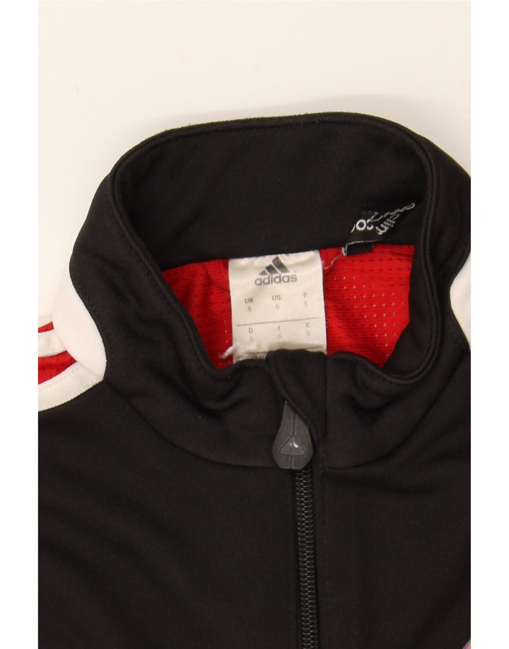 ADIDAS Mens Graphic Zip Neck Pullover Tracksuit Top Small Red Colourblock Vintage Adidas and Second-Hand Adidas from Messina Hembry 