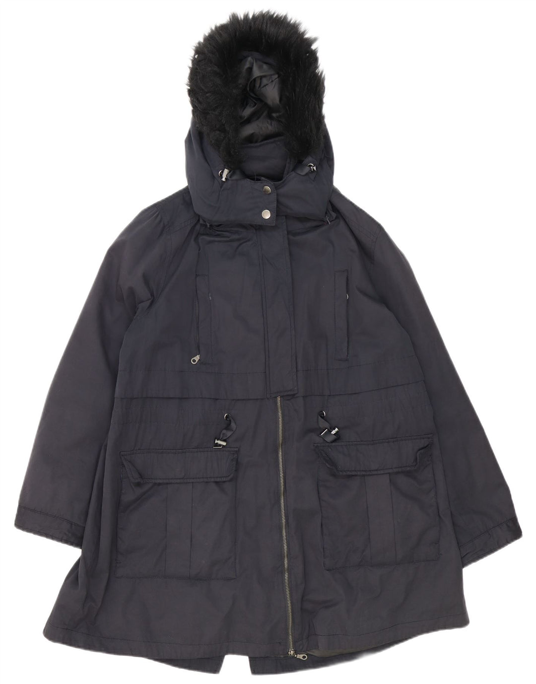 Monsoon Damen-Parka mit Kapuze, übergroß, UK 18, XL, Marineblau, Polyester