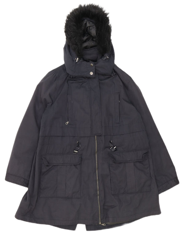 Monsoon Damen-Parka mit Kapuze, übergroß, UK 18, XL, Marineblau, Polyester