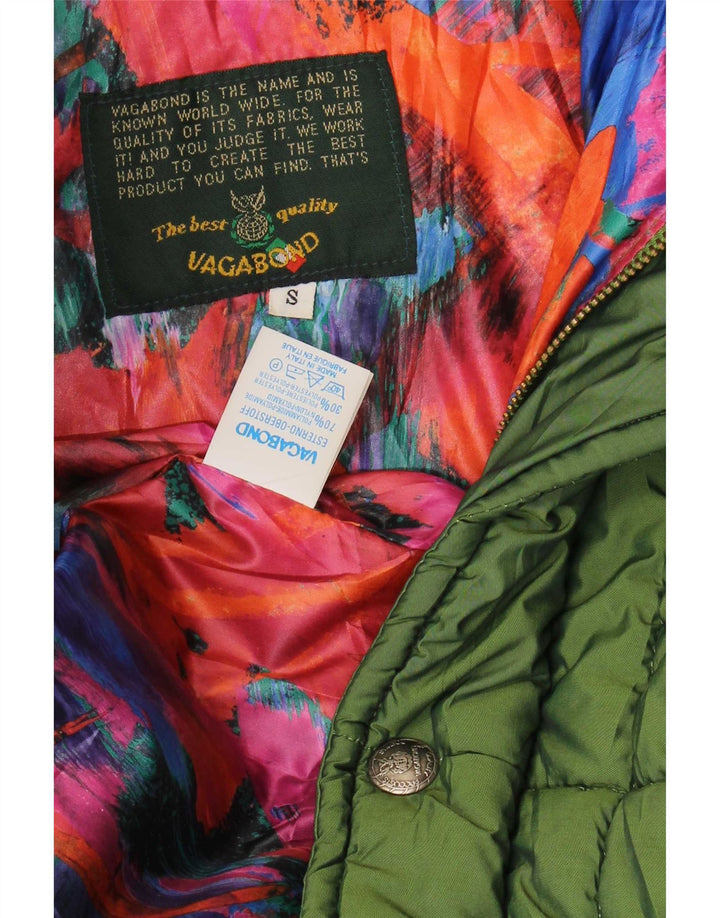 Vagabond Damen-Kapuzen-Übergröße, wattierte Jacke, UK 10, Größe S, grünes Nylon