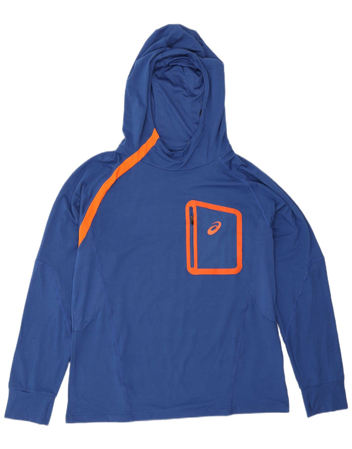 Asics Herren Kapuzenoberteil Langarm XL Blau Polyester