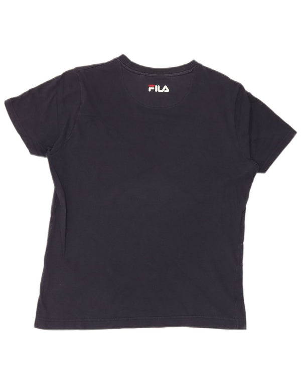 Fila Herren-T-Shirt mit Grafik, Größe S, Marineblau, Farbblock