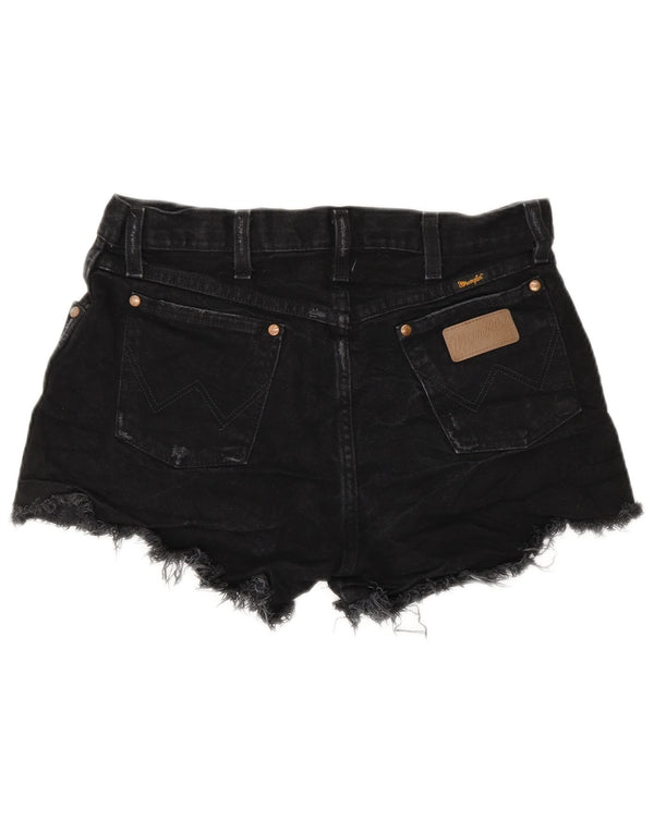 WRANGLER Damen Distressed Denim Shorts W32 Large Schwarz
