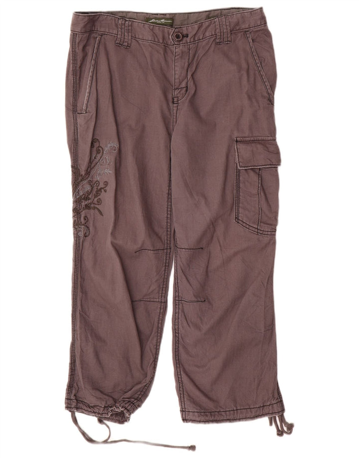 EDDIE BAUER Gerade geschnittene Damenhose US 8 Medium W32 L23 Grau