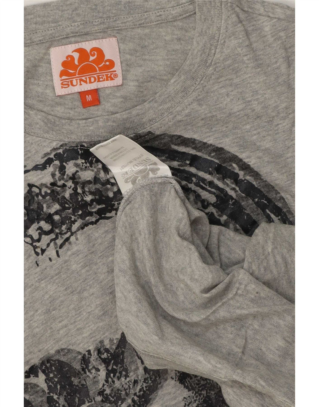 Sundek Herren-T-Shirt mit Grafik, mittelgrau gesprenkelte Baumwolle
