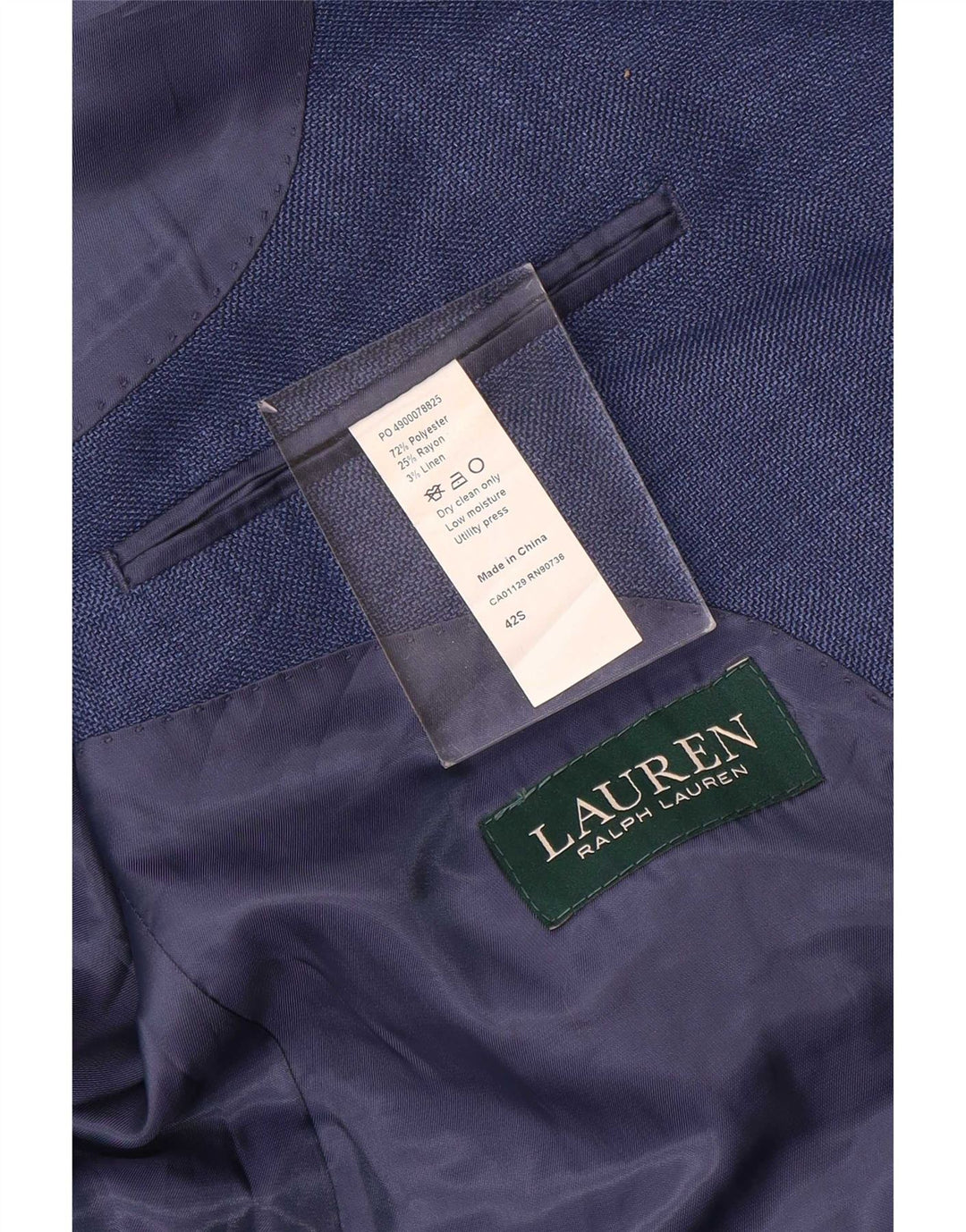 Ralph Lauren Herren-Blazer mit 2 Knöpfen, UK 42, XL, Blau, Polyester