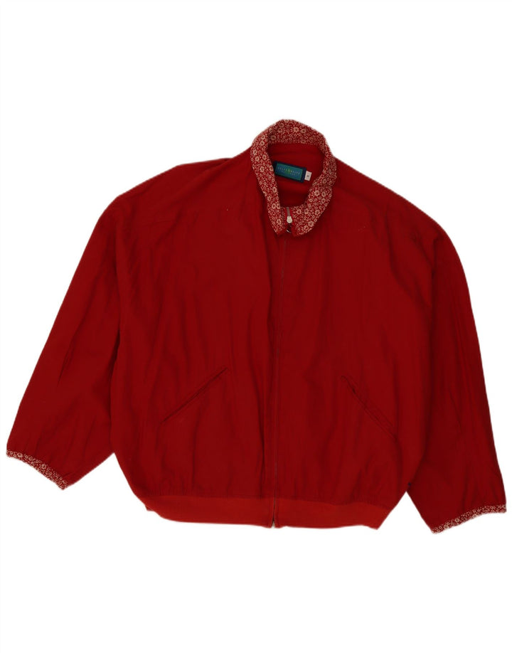 Belfe & Belfe Damen Übergroße Bomberjacke IT 46 Großes rotes Blumenmuster