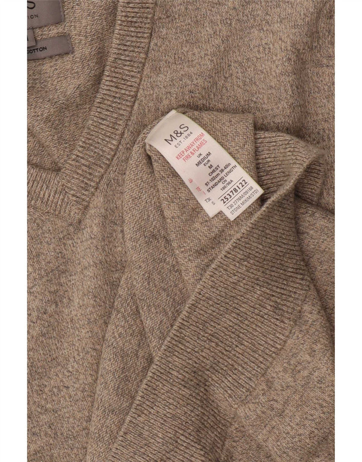 Marks & Spencer Herren-Tanktop aus mittelbeiger, gesprenkelter Baumwolle