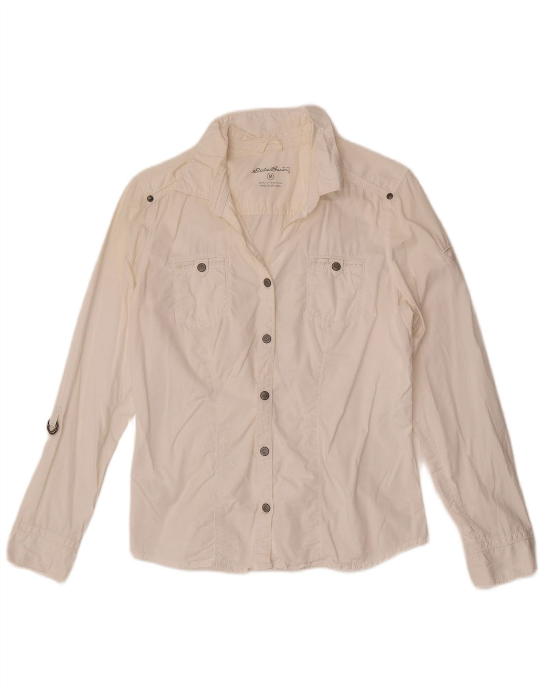 Eddie Bauer Damenhemd UK 14 Mittelweiße Baumwolle