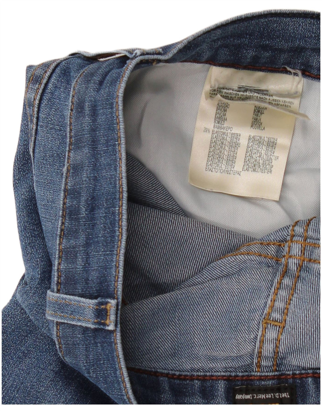 Lee Damen-Cropped-Jeans W36 L26 Blaue Baumwolle