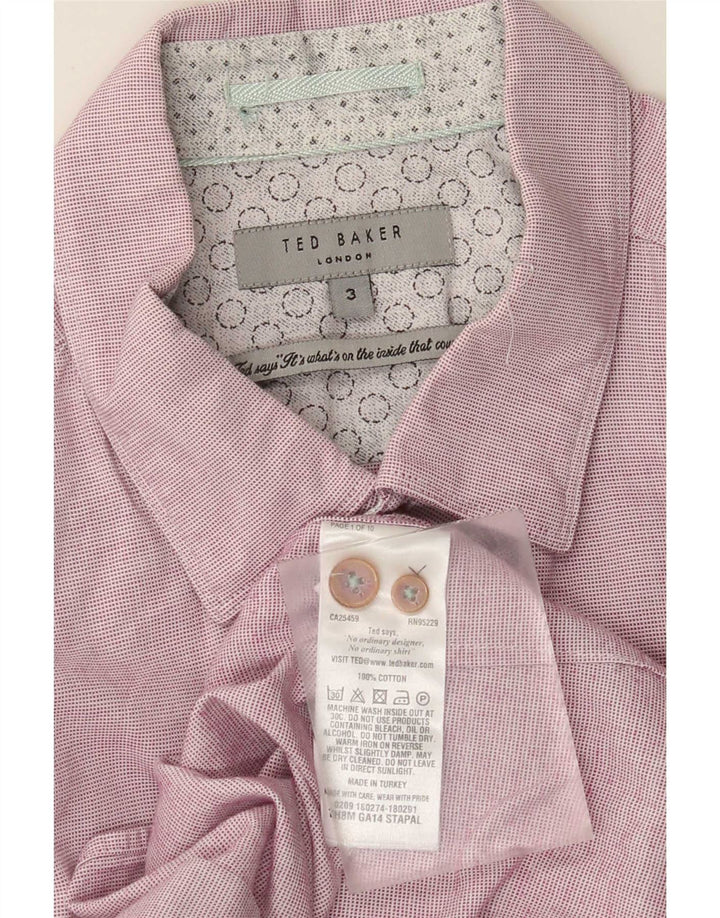 Ted Baker Herrenhemd, Größe 3, mittelrosa, Baumwolle