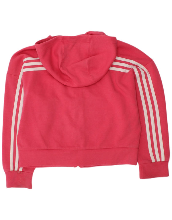 Adidas Mädchen-Kapuzenpullover mit Reißverschluss, 9–10 Jahre, rosa Baumwolle