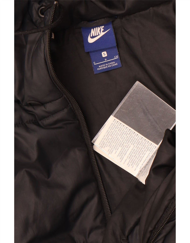 Nike Damen-Kapuzenjacke, wattiert, Gr. 10, Größe S, Schwarz, Polyester
