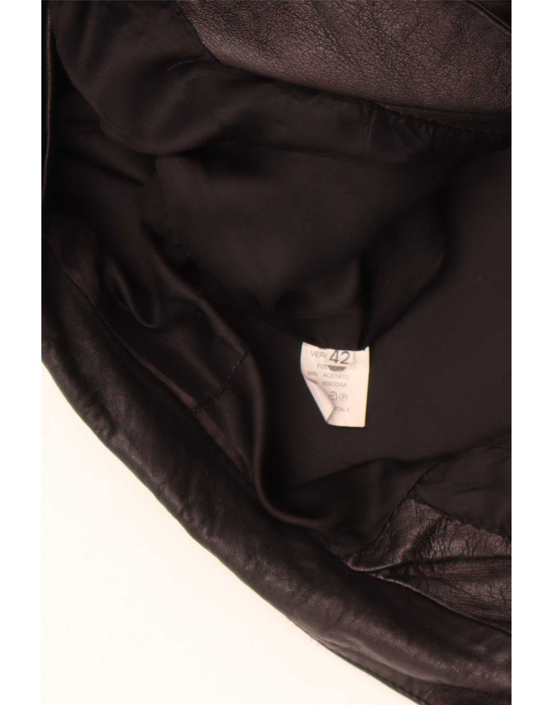Vintage Damen 1 Knopf Leder Blazer Jacke IT 42 Medium Schwarz