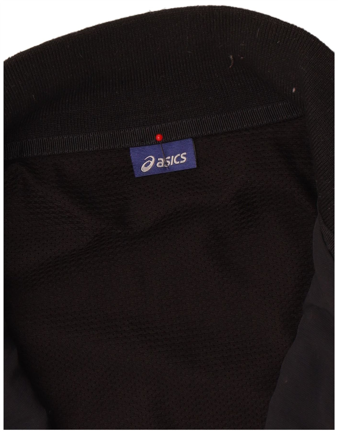 Asics Herren-Trainingsanzug-Top-Jacke, großes schwarzes Colourblock-Polyamid