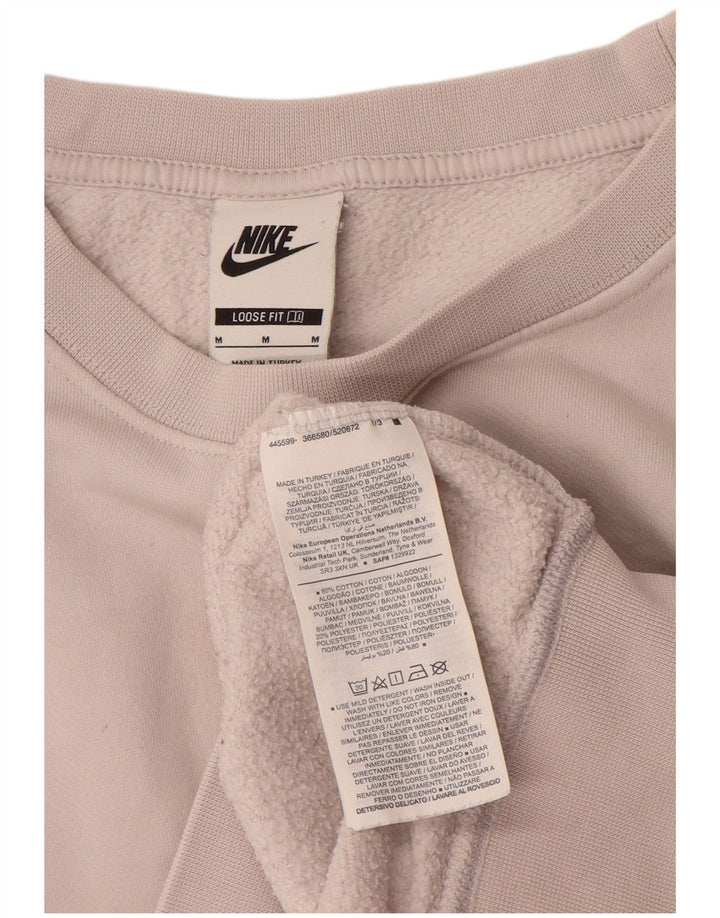 Nike Damen-Sweatshirt-Pullover UK 14 Mittelbeige Colourblock-Baumwolle
