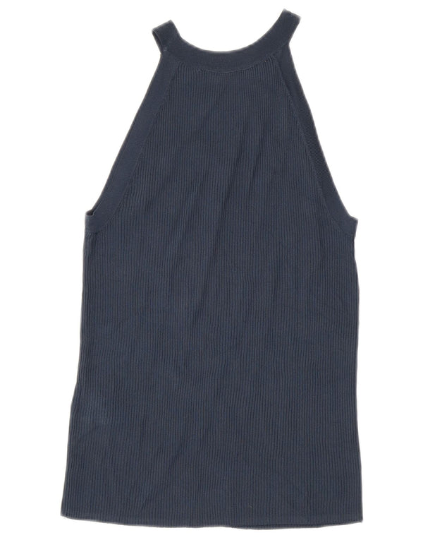 Zara Damen Neckholder-Top, Größe S, Marineblau, Viskose