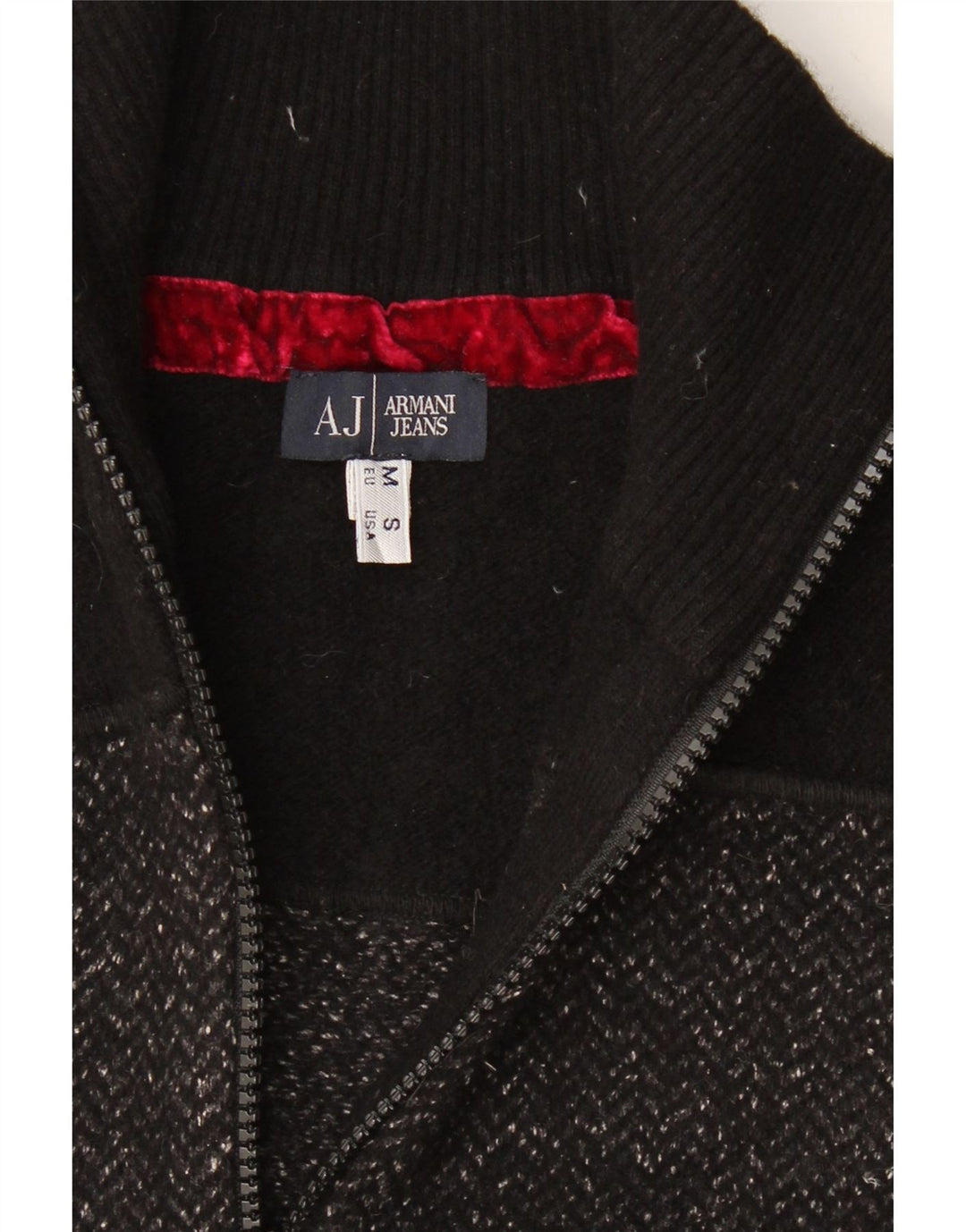 Armani Jeans Damen Strickjacke Pullover UK 10 Kleiner schwarzer Chevron