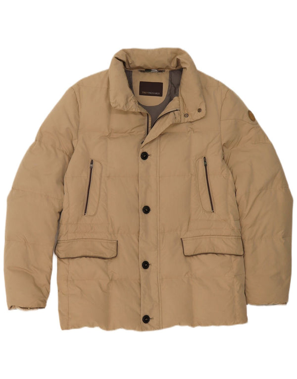 Trussardi Herren Wattierte Jacke UK 38 Medium Beige Polyamid