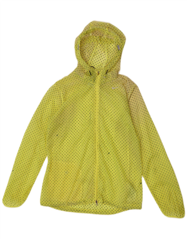 Nike Damen-Lauf-Regenjacke mit Kapuze, UK 14, mittelgelb gepunktet