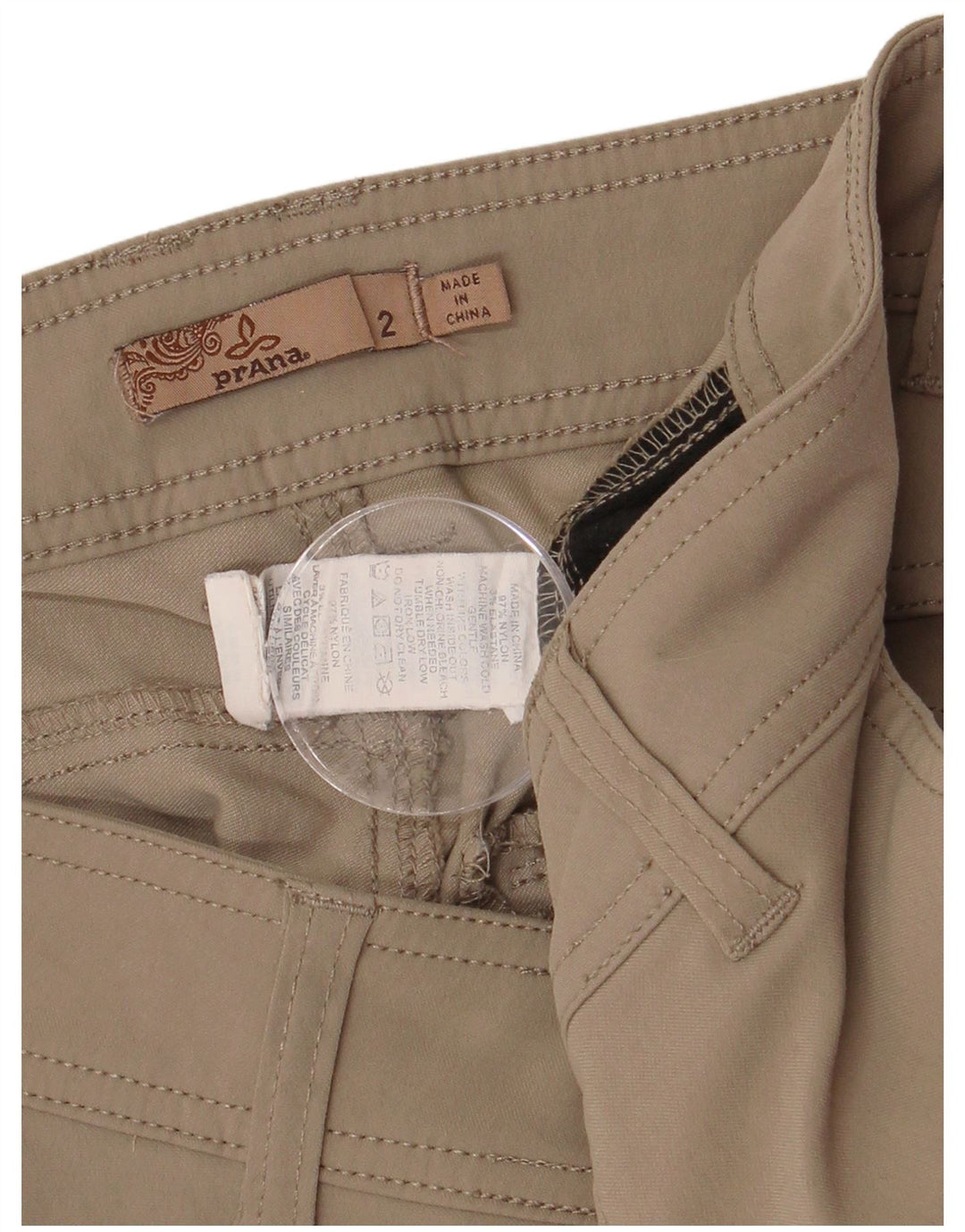 PRANA Damen Cargo-Shorts US 2 XS W30 Beige Nylon