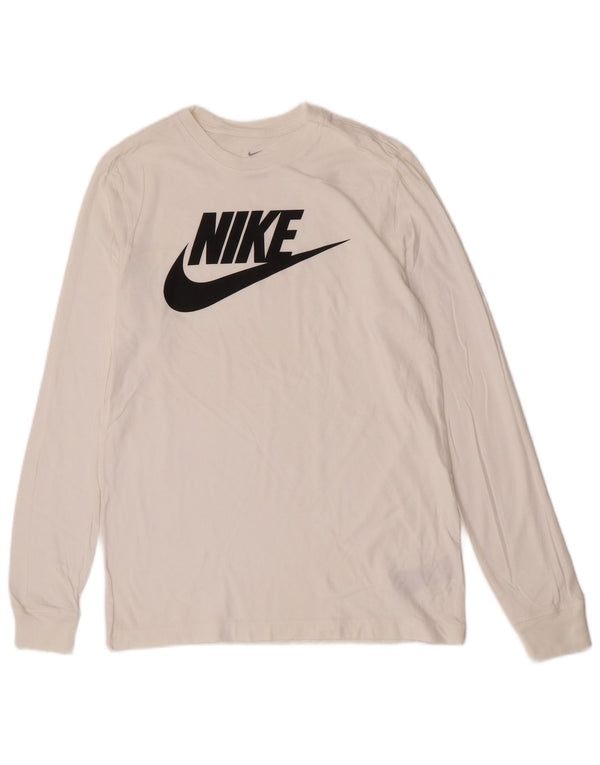 Nike Herren Graphic Regular Fit Grafik-Oberteil, langärmlig, mittelweiße Baumwolle
