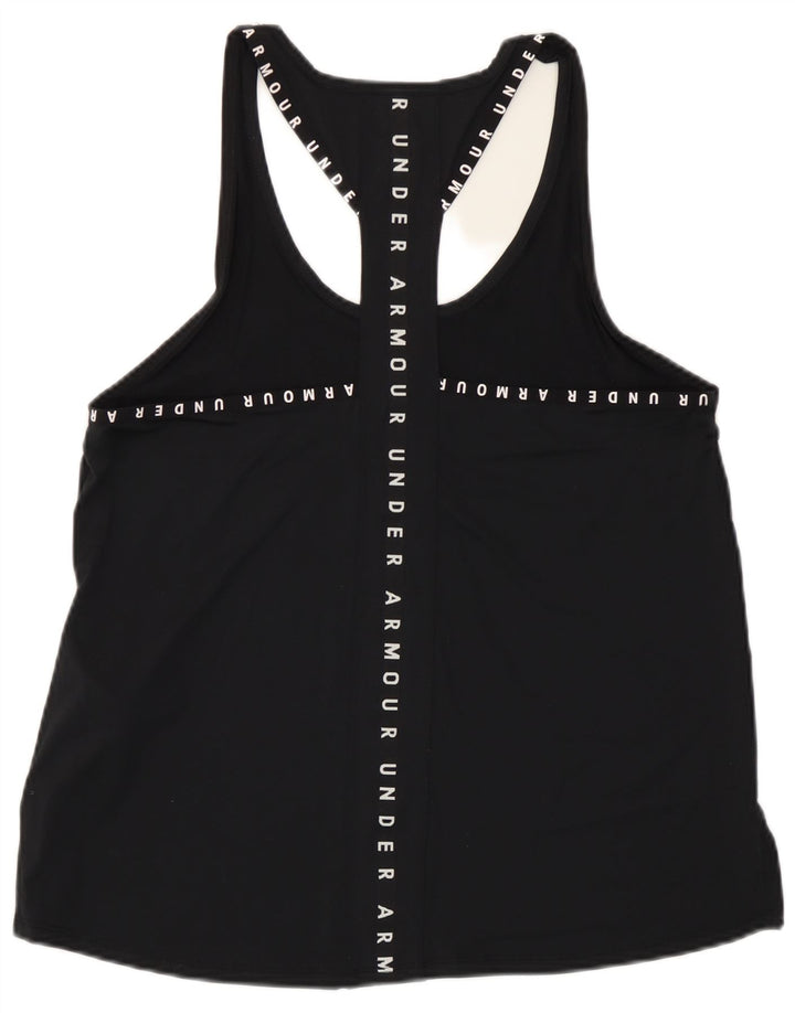 Under Armour Damen Heat Gear Grafik-Weste-Oberteil UK 14 Mittelschwarzes Polyester