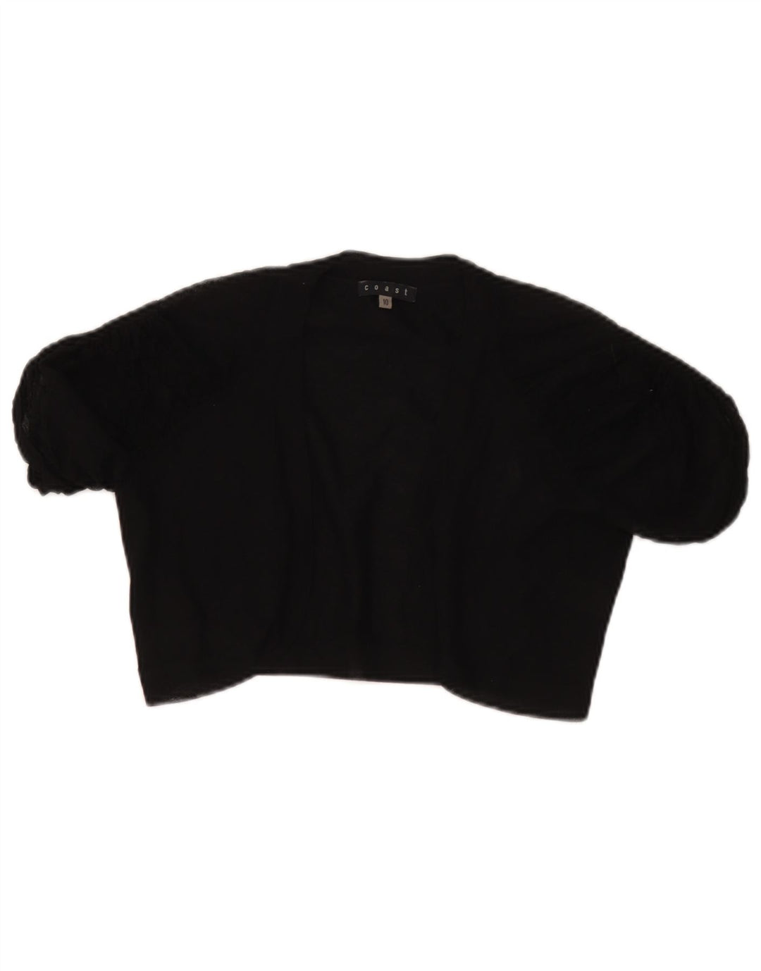 Durchsichtiges Bolero-Top für Damen von Coast, UK 10, Größe S, schwarze Viskose