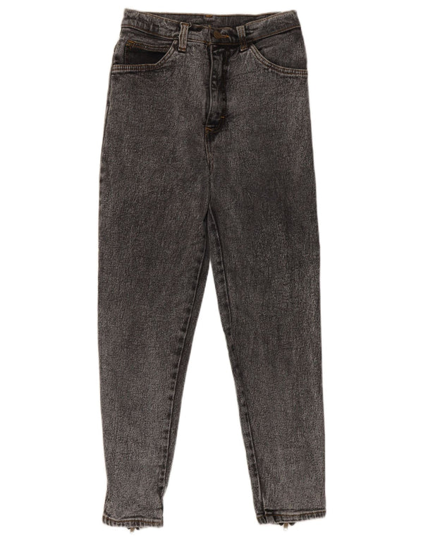 Vintage Damen High Waist Tapered Jeans W26 L26 Grau
