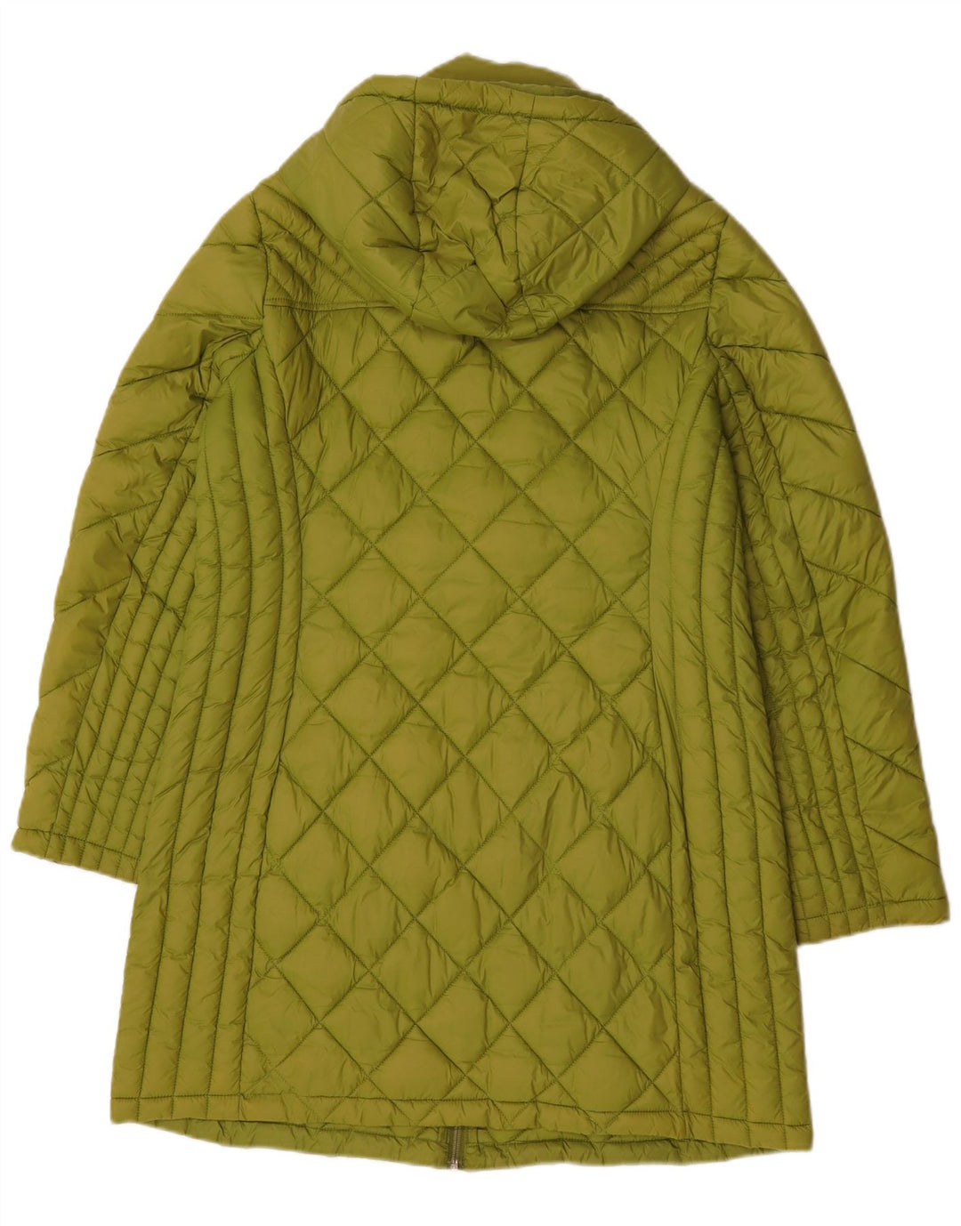 Michael Kors Wattierter Damenmantel mit Kapuze, UK 14, mittelgrünes Nylon