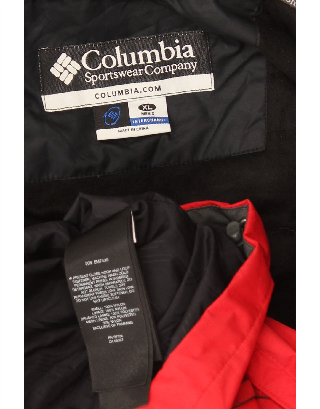 Columbia Herren Interchange Windjacke UK 42 XL Rot Farbblock