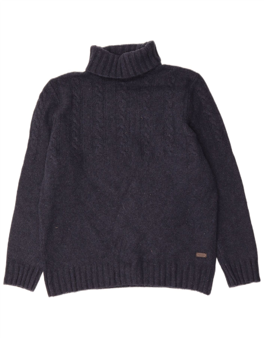 Barbour Rollkragenpullover für Herren, groß, marineblaue Wolle