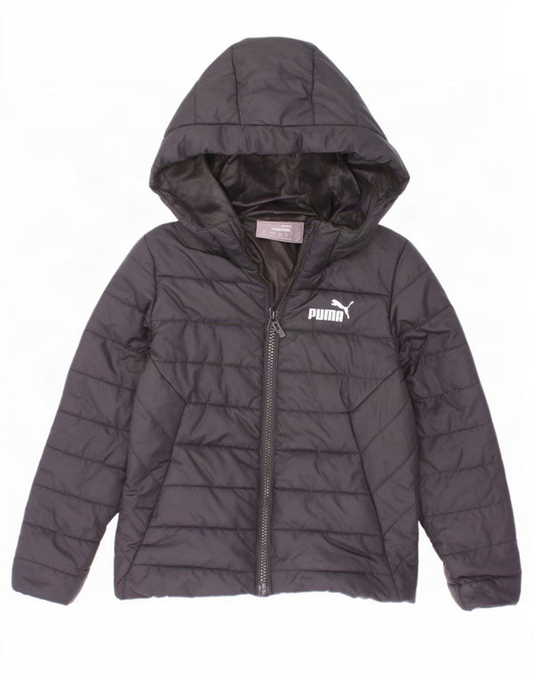 Puma Jungen wattierte Jacke mit Kapuze, 5–6 Jahre, schwarzes Polyester