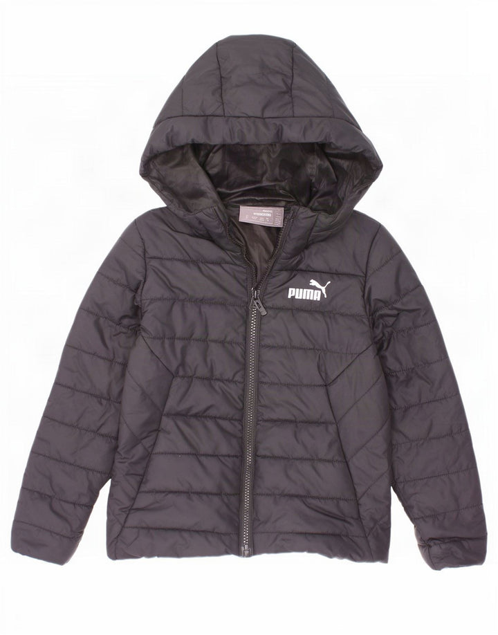 Puma Jungen wattierte Jacke mit Kapuze, 5–6 Jahre, schwarzes Polyester