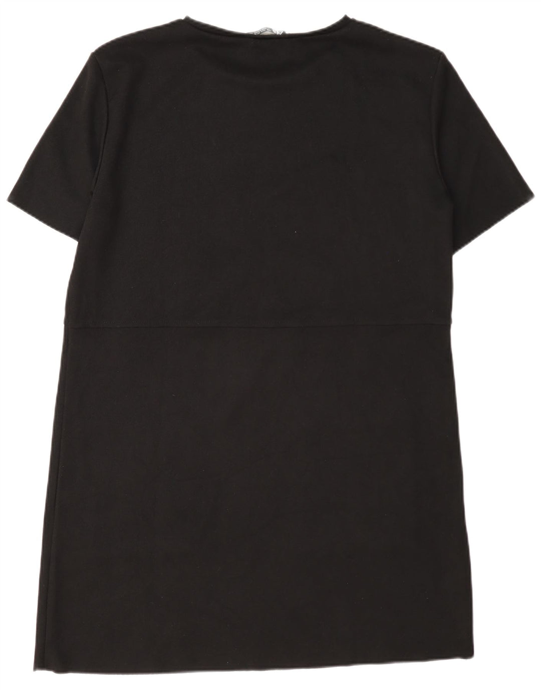 Zara Damen T-Shirt-Kleid UK 16 Large Schwarz Polyester