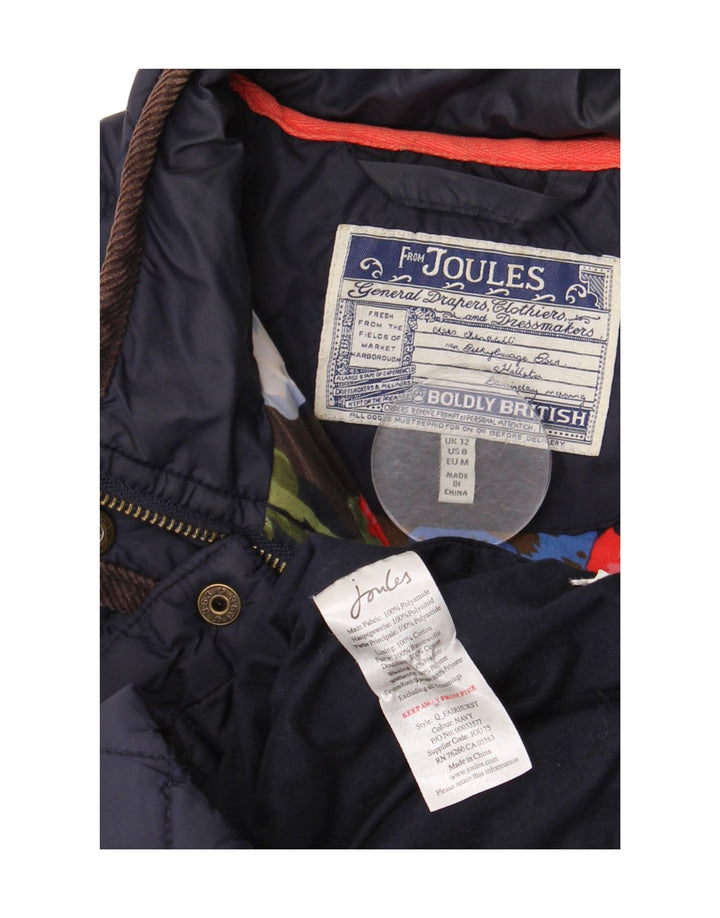 Joules Damen Steppmantel UK 12 Medium Marineblau Baumwolle