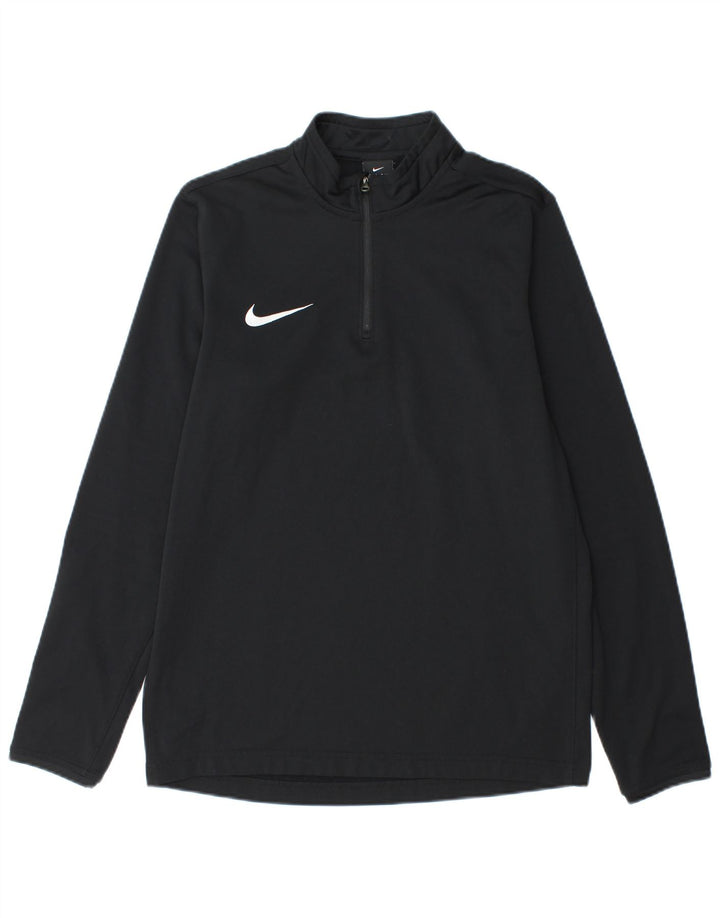 Nike Herren Dri Fit Pullover-Trainingsanzugoberteil mit Reißverschluss, Mittelschwarzes Polyester