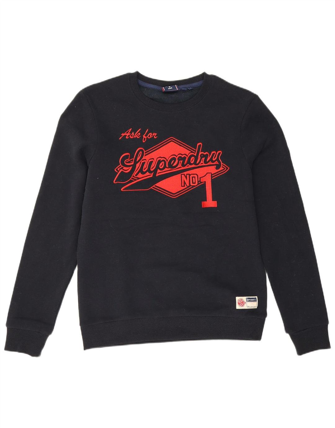 Superdry Herren Grafik-Sweatshirt-Pullover aus mittelblauer Baumwolle