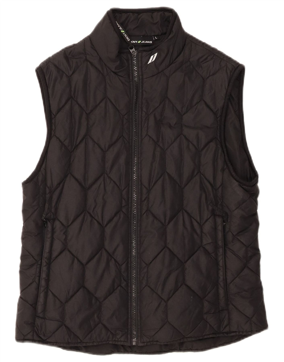 Dkny Wattierte Weste für Jungen, 11–12 Jahre, groß, schwarzes Nylon