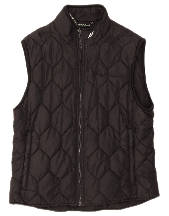 Dkny Wattierte Weste für Jungen, 11–12 Jahre, groß, schwarzes Nylon